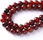 6MM 60PCS Natural Orange Garnet Beads Round Loose Beads for Jewelry Making DIY Necklace Accessories Energy Crystal Healing Power Bracelet