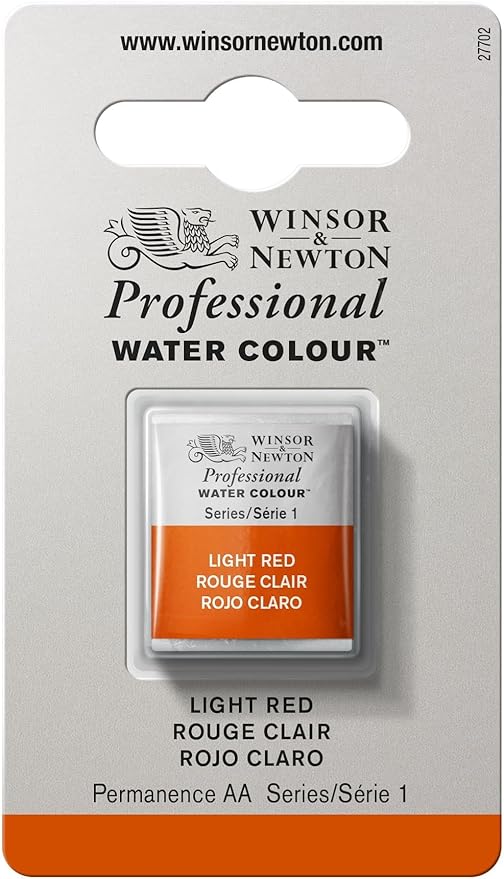 Winsor & Newton Professional Water Colour Paint, Half Pan, Light Red