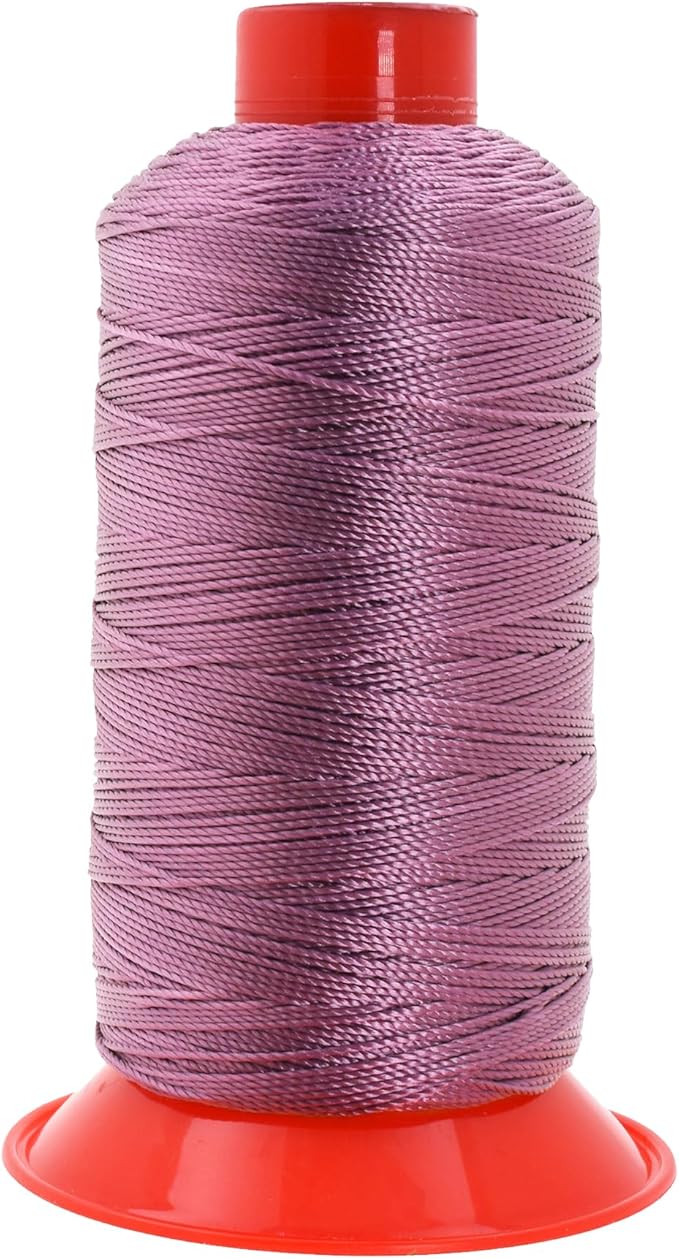 Mandala Crafts Bonded Nylon Thread Mauve Heavy Duty Sewing Threads - 415 YDs Size 346 210D T350 Tex 350 Thread for Leather Jeans Weaving Outdoor Marine Upholstery Threads