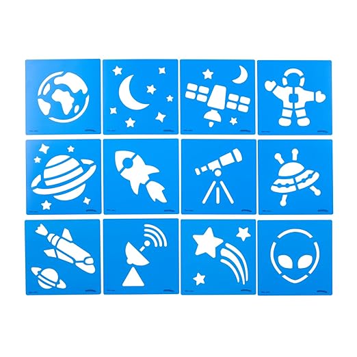 Colorations Space Stencil Set - Set of 12