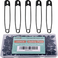 Safety Pins, 100PCS-2.1Inch Small Safety Pins, Rust-Resistant Nickel Plated Steel, Sharp Edge Safety Pin for Clothes, Sewing, Arts & Craft, Small Decorative Safety Pins (Black), UR-28