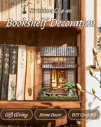 CUTEBEE Book Nook Kit - DIY Miniature House Japanese Tea House, Dollhouse Kit for Adults and Teens, Tiny House Bookshelf Decor 3D Wooden Puzzle, Gifts for Family, Friends（Kirishima Cha-an）