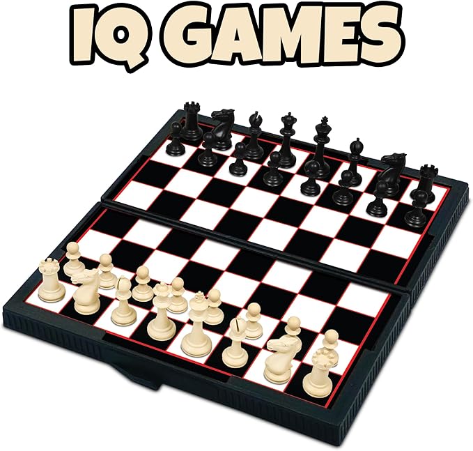 Gamie Magnetic Board Travel Games for Kids, Set Includes 12 Retro Fun Games - 5" Compact Design - Individually Boxed - Teaches Strategy & Focus, Great for Road Trip/Travel/Camping, Gift for Ages 6+