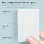 AUREUO Mini Stretched Canvas - 2x3 Inch/24 Pack - 2/5 Inch Profile Small Square Canvas - Gift Set Bulk Pack Canvases for Acrylic Painting & Craft