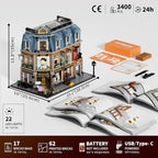 Brick Art Gallery Lighting Building Bricks Set - Town Life City Modular Collection Kit with Minifigures 3400 Pcs for Adults & Teen & Visual Art Lovers