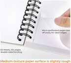 Mix Media Pad, Ohuhu Mixed Media Art Sketchbook, 120 LB/200 GSM Heavyweight Papers, 62 Sheets/124 Pages, Spiral Bound Mixed Media Paper Pad for Christmas Gift (8.5x6 in)