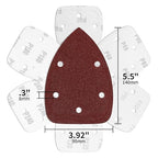 100-Pack Mouse Sandpaper (5-Hole) for Mouse Detail Sanders, Grits60/120/240/400/600/800/1000/1200/1500/2000, Ideal for Woodworking, Furniture Refinishing, and Crafting