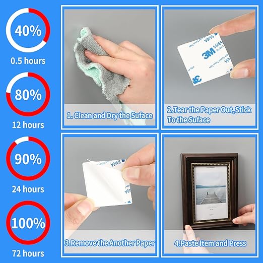 UPINS Double Sided Foam Tape, 60 Pcs Double Sided Tape Heavy Duty Strong Adhesive Double Sided Mounting Tape for Walls Picture Poster Crafts Black (Round, Square & Rectangle)