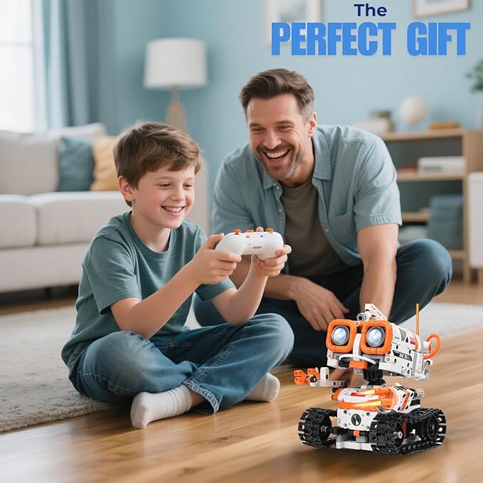 STEM Robotics Kit for Kids Ages 8-12 8-14+, 5-in-1 Remote/APP Control Coding Robot, Educational Engineering Building Toys with Programming, Science Projects Great Gift for Boys & Teens