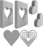 BAOFALI 9 Pcs Heart Cut Stamping Foam Grey Moldable Foam Stamps Plastic Dry Foam Stamp Pad Cut and Dry Foam Stamping Foam Block for Sculpture, Modeling, DIY Arts and Handicrafts Projects