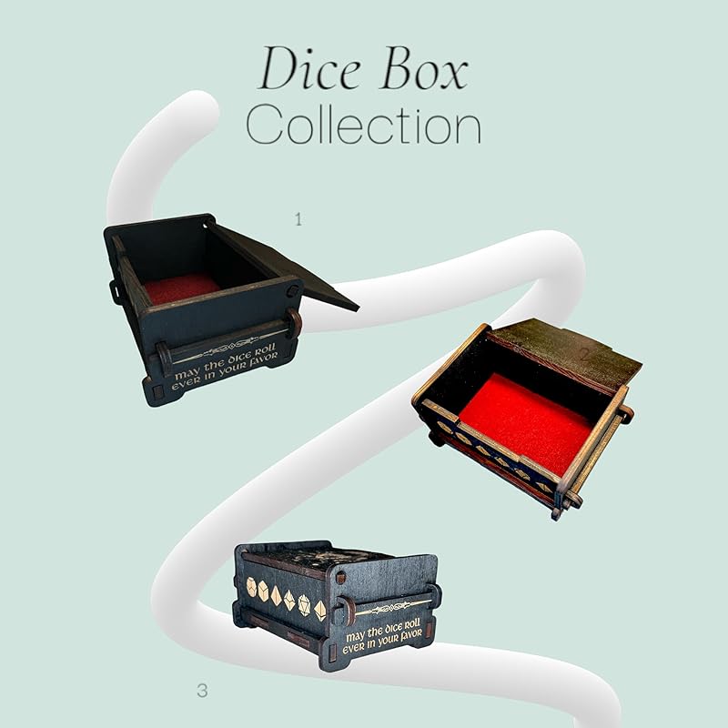 Dice Box - BLACK - 6x4x3 Also holds jewelry and great for desks and desk top items (Beholder)