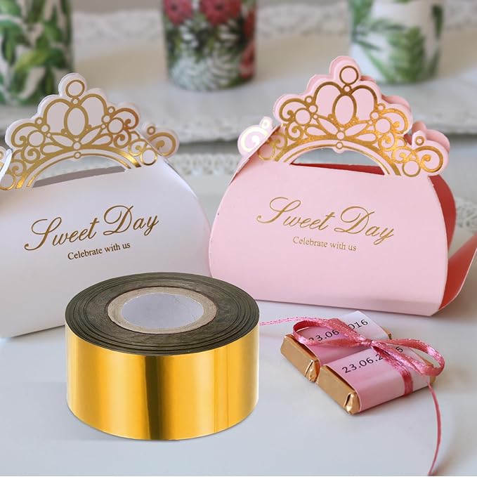 PATIKIL 3.2"x400Ft Hot Stamping Foil Paper,Heat Transfer Hot Stamping Paper Foil Roll for Leather DIY Logo Decor Craft Gift Card Package Scrapbook,Rose Gold
