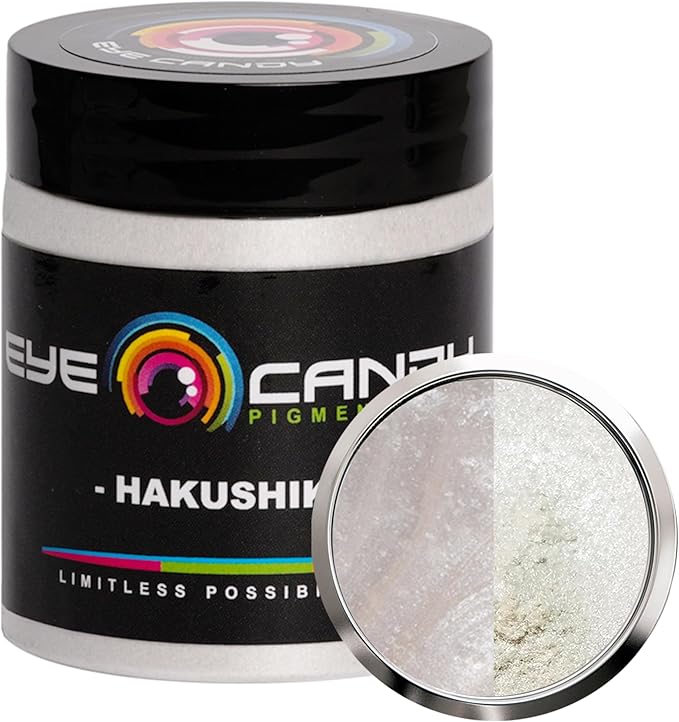 Eye Candy Pigments Premium White Mica Powder - Hakushika (25gr) - for Epoxy, Resin, Soap, Paint, Woodworking, Acrylic Pouring, Bath Bombs, Fishing Lures - DIY Arts and Crafts Additive