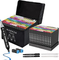 Banral 140 Colors Alcohol Markers Set, Dual Tip Alcohol Based Art Marker for Artists Kids Adult Coloring, Permanent Illustration Sketch Pens for Drawing with Case and Holders