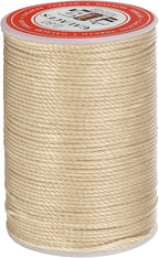 uxcell Round Leather Sewing Waxed Thread, 55m / 60 Yards Wax Polyester String, 0.8mm Waxed Stitching Cord for Leather Crafts, Bookbinding, Bracelets Braided, Dark Linen
