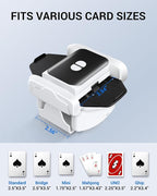 Rechargeable Automatic Card Shuffler for 1-2 Decks, Low Noise & Portable Electric Shuffling Machine for Poker, Blackjack, UNO, Texas Hold'em, Skip-Bo, Phase 10