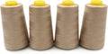 Tortoise 4 Cones of 3000 Yards Each Spool Thread for All Purpose, Serger, Overlock, Quilting, Sewing Machine - 100% Polyester, 40S/2 Dark Cream