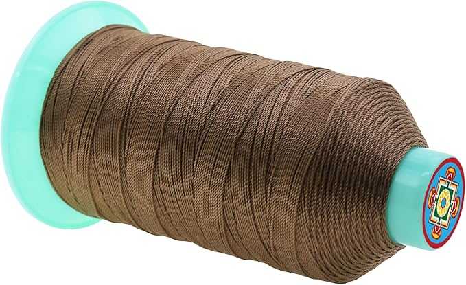 Mandala Crafts Bonded Nylon Thread Coyote Brown Heavy Duty Sewing Threads - 800 YDs Size 277 840D T270 Tex 270 Thread for Leather Jeans Weaving Outdoor Marine Upholstery Threads