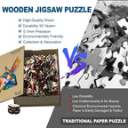 Wooden Jigsaw Puzzles for Adults and Kids, Hummingbird Blossom 200 Piece Unique Shaped Puzzle, Family Game and Creative Wooden Puzzle Gift, Wall Art Decor