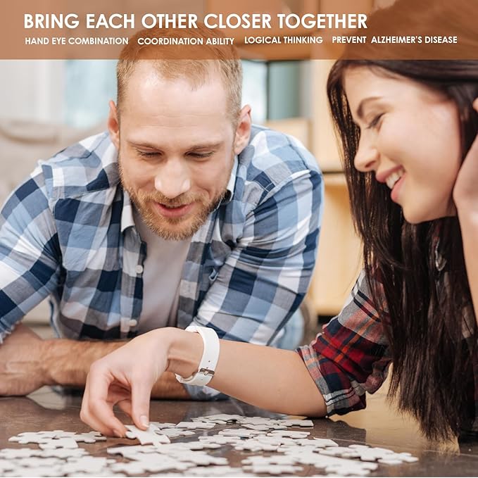 MOMIBOOK Puzzles for Adults 1000 Pieces Jigsaw Puzzles of Weekends in a Small Town, Painting Image Difficult Challenging Hard Impossible Puzzle Unique Funny Party Christmas Birthday Gifts