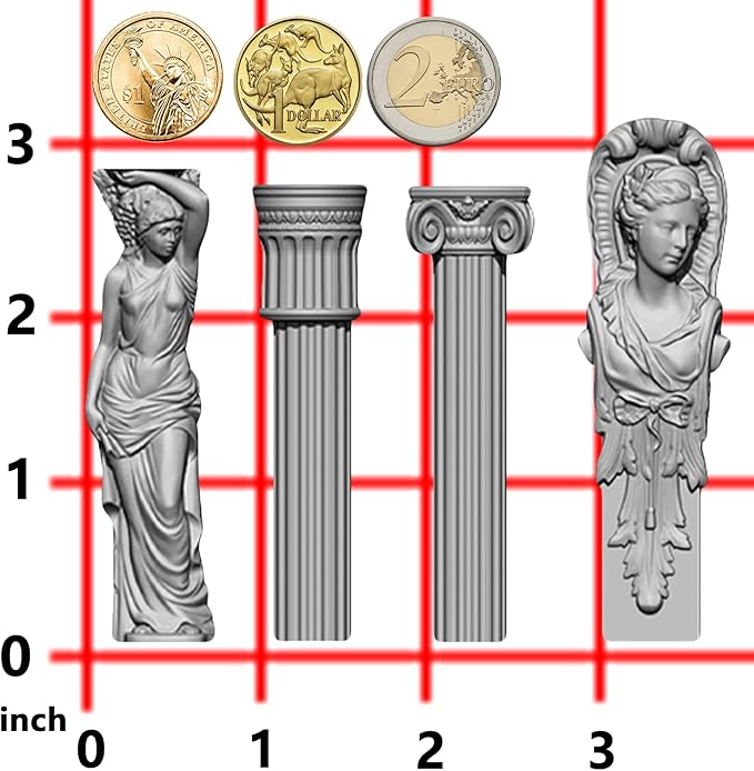 Art Mold for Polyclay Air Dry Clay Plaster, Decorative Column and Sculpture Statue