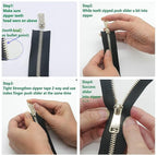#5 Antique Brass Metal Zippers by The Yard Bulk 2 Yards Black Tape with 10 pcs Sliders Handmade Zipper for Sewing Craft Bag Backpack, Wallets, Purses Leekayer
