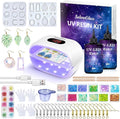 SolaraGlaze UV Resin Kit with Light 240g Hard Type Clear UV Resin Jewelry Making Kit Two-Sided Light and Molds DIY Jewelry Making Supplies for Keychain and Earring