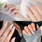 Artdone 2 Jars Chrome Nail Powder White and Red Pearl, Iridescent Aurora Powder Metallic Mirror Effect Pigment Pearlescent Mermaid Pearl Dust Kit, Decoration Acrylic Resin Craft