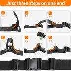 2" Heavy-Duty Buckle & Straps Set: 6-Pack Side Release Plastic Buckles, 6 Yards of Thick Nylon Webbing, 12 Tri-Glide Slide Clips, No Sewing Required (2" Combo Set)
