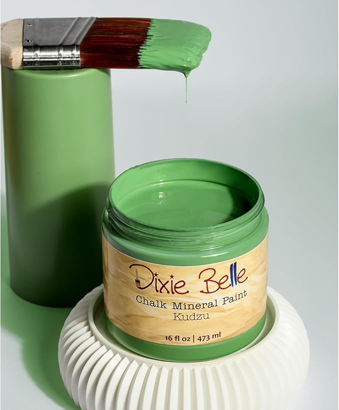 Dixie Belle Paint Company Chalk Finish Furniture Paint - Kudzu (1 Gallon - 128oz) - Matte Natural Green Chic Chalk Mineral DIY Furniture Paint