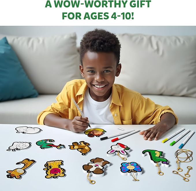 Skillmatics 3D Art Kit - Aqua Puffs Animals, Mess-Free Paint by Number Craft for Kids, DIY Color & Inflate Activity, Travel & Creative Gift for Girls & Boys Ages 4, 5, 6, 7, 8, 9, 10