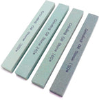 4Pcs Square Sharpening Stone Set -Grits 150#, 180#, 240#, 320# Green Silicon Carbide Honing Whetstone Kit for Moldels, Metal & Knife Cutting Tools (150 * 20 * 10mm)