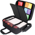 USA Gear XL Magic The Gathering MTG Deck Box Travel Case - Large MTG Card Storage Bag with Padded Shoulder Strap, Customizable Interior, Weather Resistant - Fits Deck Boxes & Sleeved Cards - Black