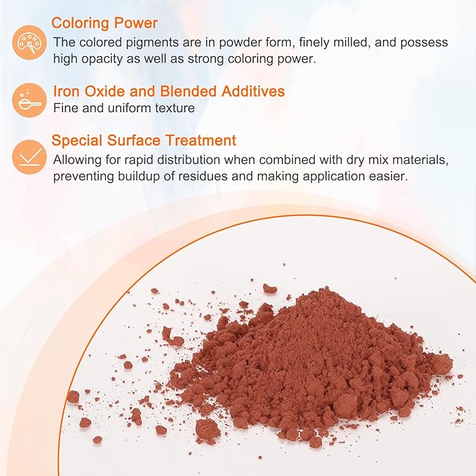 HARFINGTON Iron Oxide Powder Concrete Pigment 500 Mesh 3.5oz (100g) Iron Oxide Grout Pigment for Pastel Tile Paint Concrete Cement, Crimson