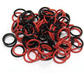 (100 Pack) Soft Stitch Ring Markers (Available in 3 Sizes, Includes 2 Colors, for Knitting/Crochet/etc) (Medium (Needle 9-15), Red & Black)