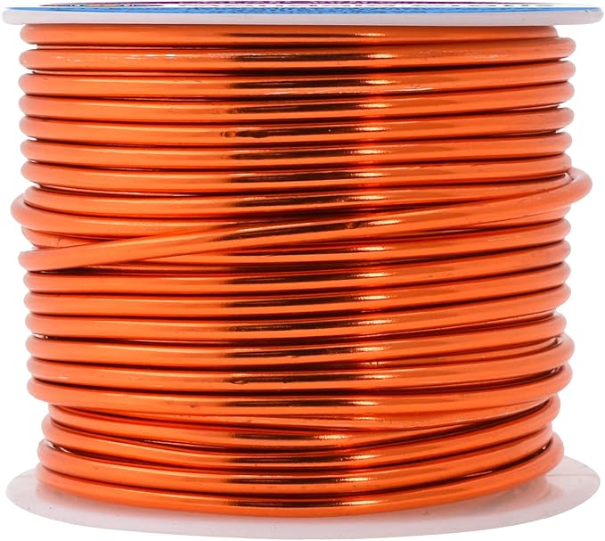 Mandala Crafts 12 Gauge Anodized Aluminum Craft Wire for Jewelry Making - 60 FT Colored Flexible Burnt Orange Wire - Bendable for Bonsai Armature Crafting Sculpting