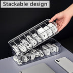 DUOFIRE 2 Pcs Cord Organizer with 16 Cable Ties, Clear Acrylic Cable Organizer Charger Organizer Electronics Organizer with Lid for Home Office Desk Organizers and Accessories