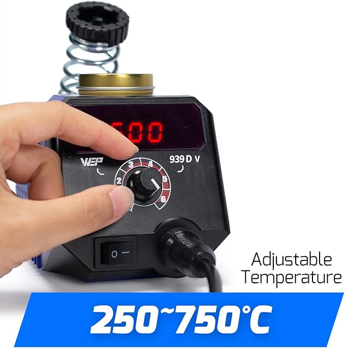 WEP 939D-V Wood Burning Kit 250-750℃/482-1382℉Adjustable Wood Burning Tool with Detachable Pen, 20 Wood burner Tips, WoodBurning Pen Holder Suitable for Pyrography, Leather Burning Kit