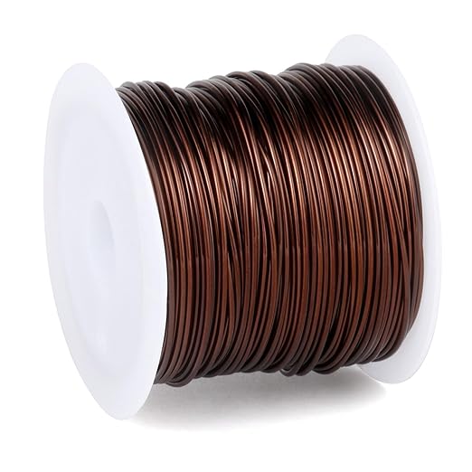 164FT Jewelry Wire 22 Gauge Tarnish-Resistant Copper Beading Wires Roll Bulk for DIY Crafts Jewelry Making, Red Brown
