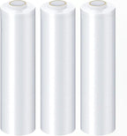 PSBM Stretch Wrap, 4 Pack, 18 Inch x 1500 Feet, 90 Gauge, Clear Plastic Cling, Cast Hand Stretch Film Rolls for Packaging Moving Packing Pallets