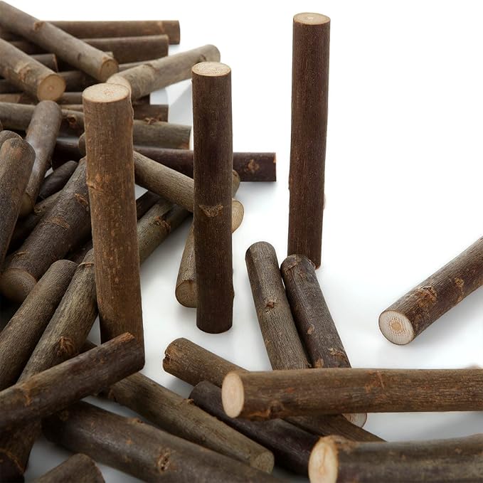 100PCS 4 inch Wood Log Sticks for Crafts 0.4-0.6 inch in Diameter - Natural Twigs Sticks- Birch Wood Craft Sticks for DIY Rustic Home Decor School Projects Crafting Filler