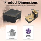 Dice Tower and Tray, Portable Commander Deck Box, Foldable Dice Storage Box for Dungeons and Dragons Rolling Tray Black/Brown