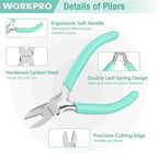 WORKPRO Jewelry Pliers Set, 3 Pack Jewelry Making Tool Kit Includes Mini Needle Nose Plier/Chain Nose Plier, Round Nose Plier and Wire Cutter for Jewelry Repair, DIY Crafts, Jewelry Making Supplies