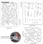 ORIGACH Realistic Tulips Stamps and Die and Layering Coloring Stencil Bundle for Card Making Album Arts Crafts Supplies