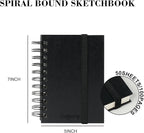 CuppaClip Sketch Book Hardcover Drawing Pad 300GSM Acid-Free Paper Spiral Bound Sketchbook 50 Sheets/100 Pages Art Supplies (Spiral Binding, 4x5.9in)