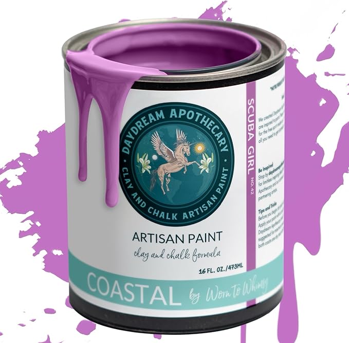 Daydream Apothecary Premium Chalk Style Paint for Furniture, Home Décor, Wood, DIY Interior Projects, Quick Dry, No Prep or Prime Needed, Matte Purple - 16oz