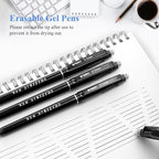 M&G Erasable Gel Pens, 12 Pcs Erasable Pen Fine Point 0.5mm, Black Erasable Gel Ink Pen with Comfort Grip and Cap, Make Mistakes Disappear for Drawing Writing Planner and Crossword Puzzles