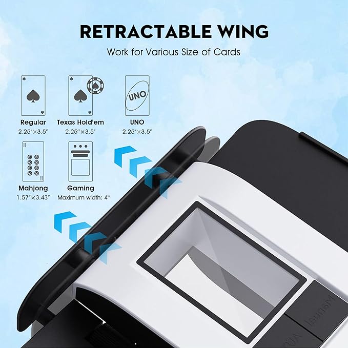 Automatic Card Shuffler and Dealer 360°Rotating 2 Decks Card Dealer