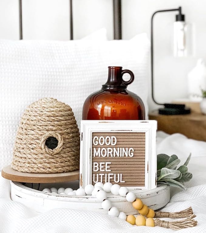 Mini Letter Board [Set of 3] Small Felt Letter Board Letters and Symbols Trio - Adorable Baby Announcement Props or Announcement Board for New Baby, Word Board with Letters (6x6 inches)