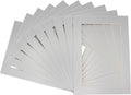 6x8 Mat for 8x10 Frame - Precut Mat Board Acid-Free Show Kit with Backing Board, and Clear Bags Metallic Silver 6x8 Photo Matte Made to Fit a 8x10 Picture Frame Matboard for Framing, Pack of 25 Mats